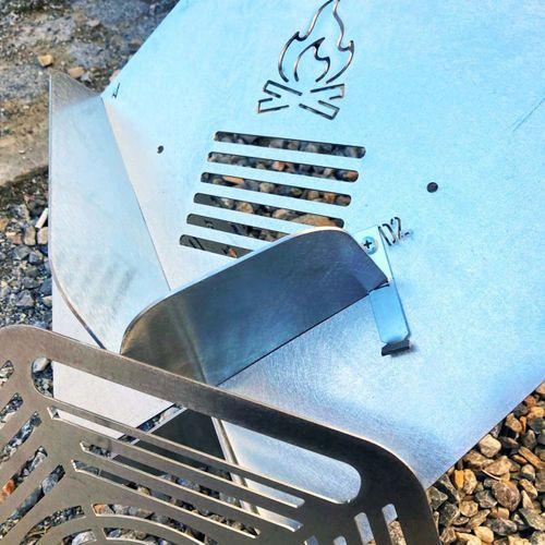 Kamp Ayısı® CampyTri Grill Max™: Katlanabilir Izgara Mangal - 2mm Galvaniz Çelik, Taşıma Çantalı Özel Tasarım