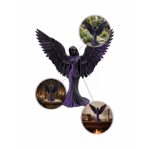 Mor Melek Biblo Küçük Boy Dekoratif Angel Figür Modern Ev Aksesuarı