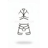 Siyah Harness Takım Boyunluklu O Halka Detaylı Vücut Aksesuarı - Brf142