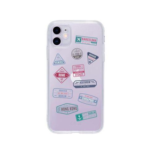 iPhone 11 Seyehat Pulu Tasarımlı Premium Şeffaf Silikon Kılıf