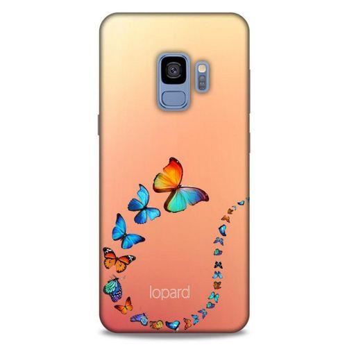 Samsung Galaxy S9 Kılıf Kelebek Etkisi (47) Crystal Flex Kılıf Fuşya Sarı