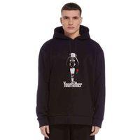 Your Father Baskılı Siyah Erkek Kapşonlu Sweatshirt