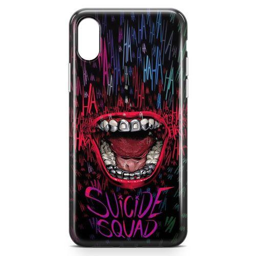 Apple iPhone X Kılıf Suicide Squad Arka Kapak Koruma Desenli Full Koruyucu