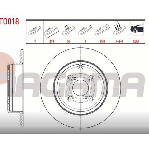 Corolla Arka Fren Di̇sk 279Mm 1.4 D4D 02-06 Adet