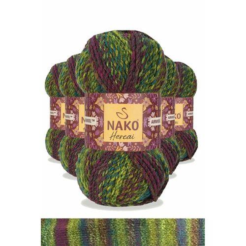 5 Adet Hercai Ebruli Hırka Kazak Atkı Bere El Örgü İpi Yünü 7130