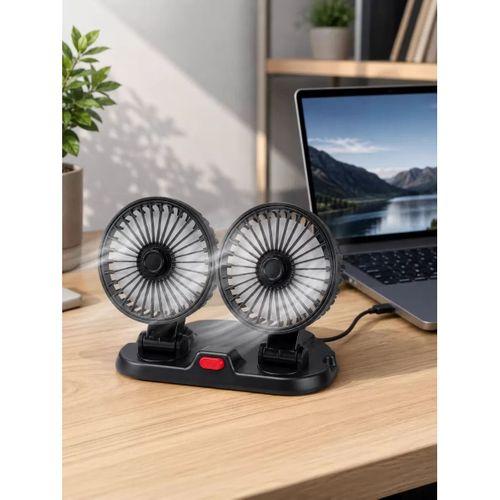 Usb Bağlantılı Çift Başlıklı Araç İçi Soğutma Vantilatörü