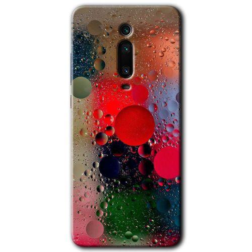 Xiaomi Mi 9T Kılıf Baskılı Kapak - Wet Bubbles + 5D Tam Kaplayan Cam