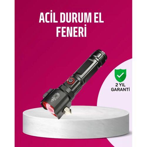 Acil Durum El Feneri Çekiç Ve Pusula Özellikli Güçlü Işık