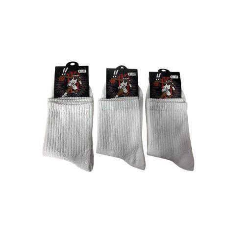 Yalıncak Uzun Konç Kolej Çorap  Beyaz Desensiz 6 Adet