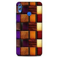 Huawei Honor 8x Kılıf Patchwork (44) Tough Armor Kılıf Mor Kahve