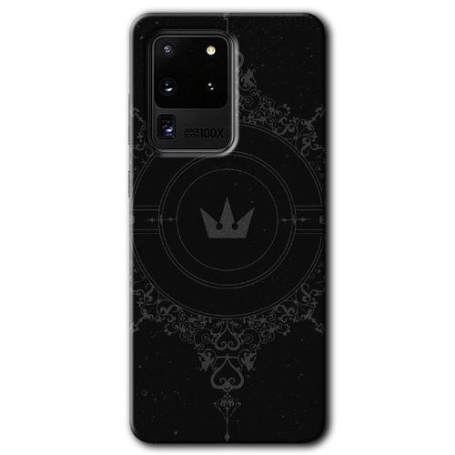 Potkal Hediye Fabrikası Samsung Galaxy S20 Ultra Kılıf HD Desen Baskılı Arka Kapak - Siyah Mandala 1