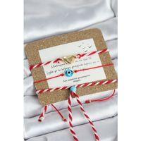 Marteniçka Bileklik 3'lü Kalp ve Mavi Boncuk Model