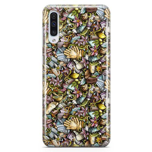 Samsung Galaxy A70 Kılıf Kozmetik Kişisel Bakım Doodle Arka Kapak Koruma Desenli Full Koruyucu