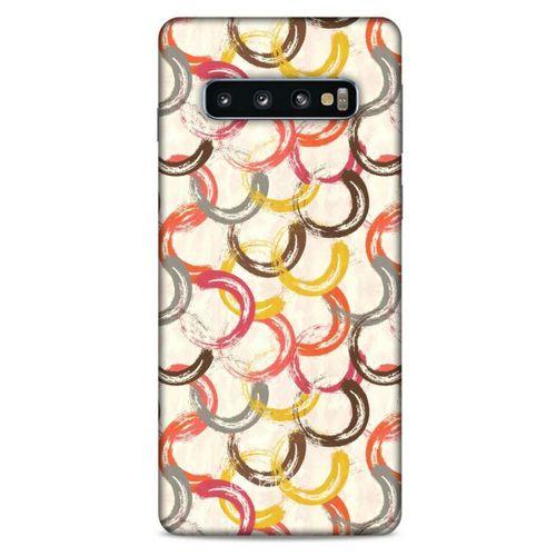 Samsung Galaxy S10 Kılıf Pastel Renkler (33) Hybrid Kılıf Kahverengi Turuncu