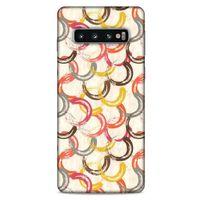 Samsung Galaxy S10 Kılıf Pastel Renkler (33) Hybrid Kılıf Kahverengi Turuncu
