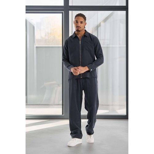 Baggy Kalıp Cupra Kumaş Jogger Erkek Eşofman Takımı - Füme