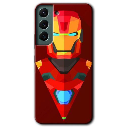 Samsung Galaxy S22 Kılıf HD Desen Baskılı Arka Kapak + Temperli Cam - İron Man Çizim