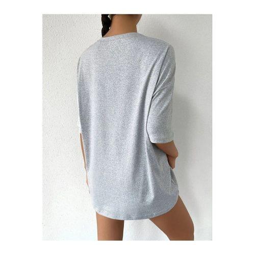 Doğannboss Minimal Kalp Baskılı Oversize Tshirt.