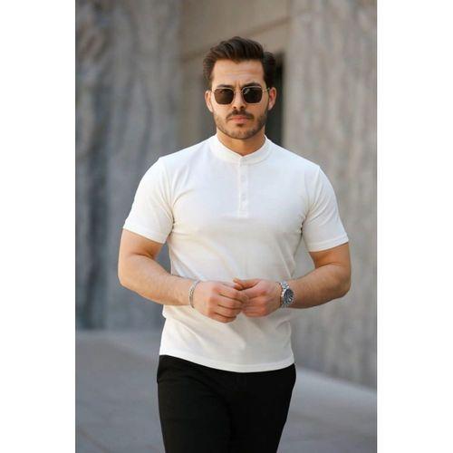 Erkek Kısa Kollu Hakim Yaka önü Düğmeli Viskon Bluz