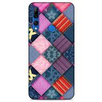 Huawei Y9 Prime 2019 Kılıf Patchwork (39) Liquid Crystal Kılıf Şeker Pembe Bordo