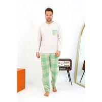Erkek Uzun Kol Penye Krem Pijama Takımı