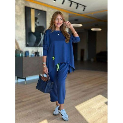 Kadın Iki Iplik Viskon Pamuk Kumaş Arma Detaylı Ikili Takım