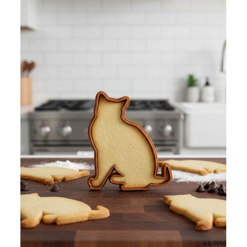 Arka Profilden Oturan Kedi Kurabiye Kalıbı ve Hamur Kesici – Şeker Hamuru ve Oyun Hamuru İçin Tek Parça Kalıp