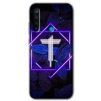 MRCİLETİSİM Xiaomi Redmi Note 8 Kılıf Baskılı Kapak - Dark Neon Yaprak U Harfi + 5D Tam Kaplayan Cam