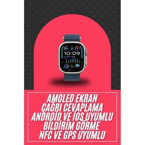 49mm Akıllı Saat Amoled Ekranlı Kadın Erkek Kol Saati Plastik Kordon