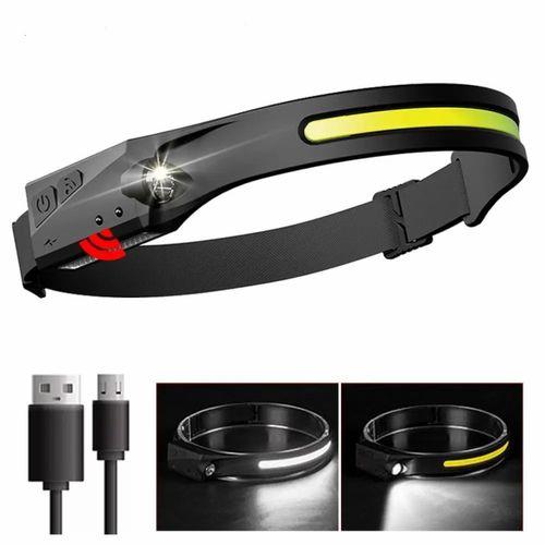 Ps-001 5 Aydınlatma Modlu Cob Led Sensörlü Usb Şarj Edilebilir Dahili Pilli Kafa Lambası