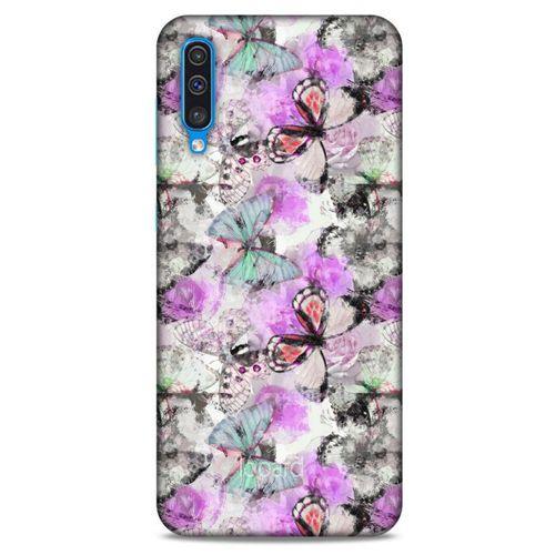 Samsung Galaxy A30s Kılıf Kelebek Etkisi (15) Antişok Kılıf Mor Beyaz