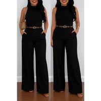 Kadın Yüksek Bel Geniş Paça Detaylı Cepli Ithal Krep Pantolon (kemersiz)