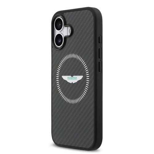 Apple iPhone 17 Kılıf Aston Martin Orjinal Lisanslı M-safe Şarj Özellikli Karbon Fiber Kevlar Kapak