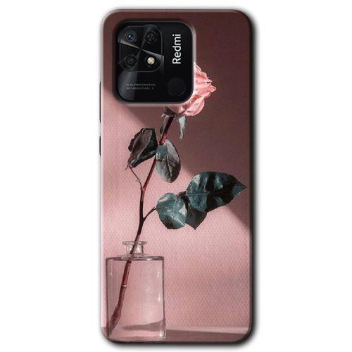 Xiaomi Redmi 10C Kılıf HD Desen Baskılı Arka Kapak + Temperli Cam - Retro Gül