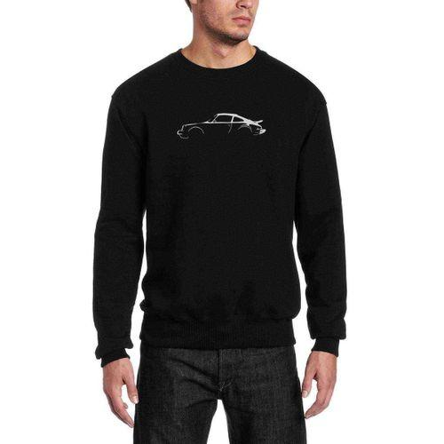 Silhouette Porsche 911 Baskılı Siyah Erkek Sweatshirt
