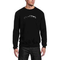 Silhouette Porsche 911 Baskılı Siyah Erkek Sweatshirt