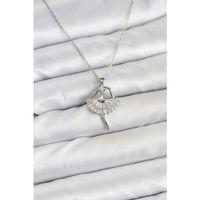 316L Çelik Gümüş Renk Balerin Model Kadın Kolye