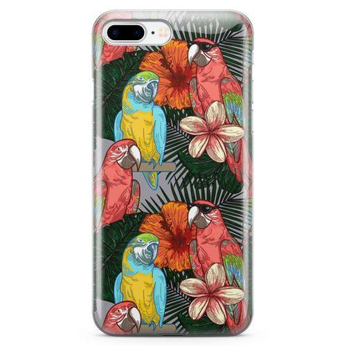 Apple iPhone 8 Plus Kılıf Dost Papağanlar Arka Kapak Koruma Desenli Full Koruyucu