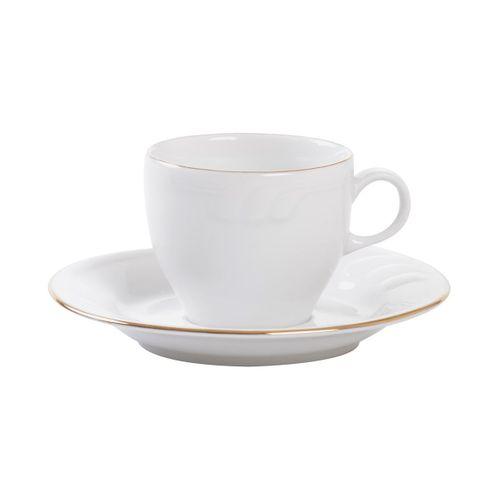 İpek 6 Kişilik 12 Parça Porselen Sade Yaldızlı Kahve Fincan Takımı