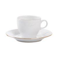 İpek 6 Kişilik 12 Parça Porselen Sade Yaldızlı Kahve Fincan Takımı