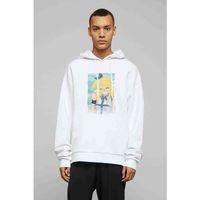 Anime Fairy Tail Glass Guild Emblem Baskılı Beyaz Erkek Kapşonlu Sweatshirt