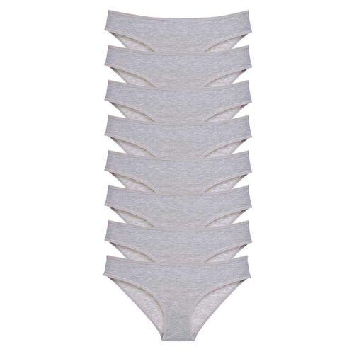 8 adet Süper Eko Set Likralı Kadın Slip Külot Gri