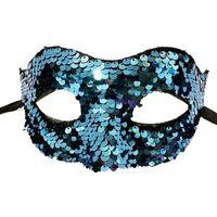 Payetli Venedik Balo Parti Maskesi Mavi