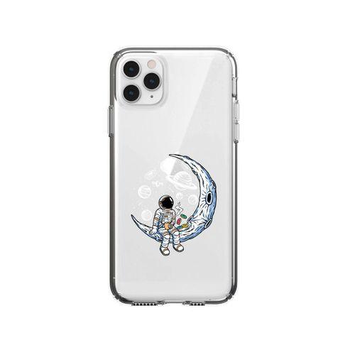 iPhone 11 Pro Astronot Tasarımlı Premium Şeffaf Silikon Kılıf
