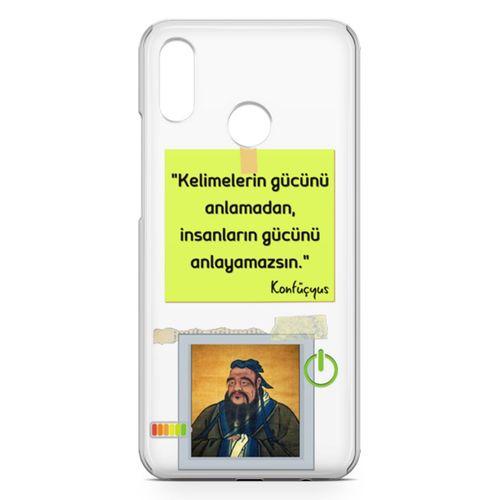 Huawei Nova 3e Kılıf Caps Konfucyus Arka Kapak Koruma Desenli Full Koruyucu