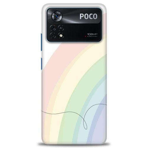 Xiaomi Poco X4 Pro 5G Kılıf HD Baskılı Kılıf - Soft Gökkuşağı + Tam Ekran Koruyucu