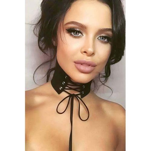 Bağlamalı Seksi Deri Choker