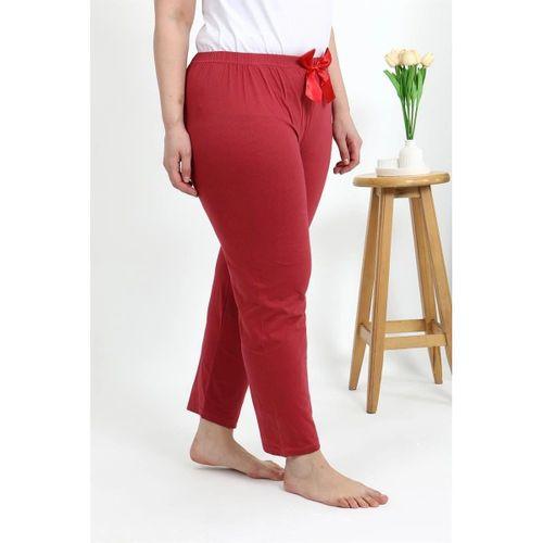 Kadın Büyük Beden Mercan Pamuklu Rahat Kalıp Ev Giyim Pijama Altı