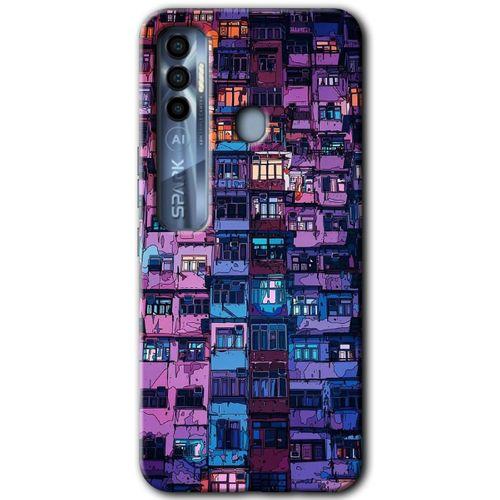 Potkal Hediye Fabrikası Tecno Spark 7 Pro Kılıf HD Desen Baskılı Arka Kapak - Şehir Görünümü