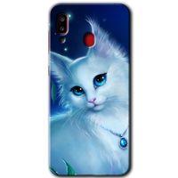 Samsung Galaxy A30 HD Baskılı Kılıf + 9D Tam Ekran Koruyucu - Cat Glance